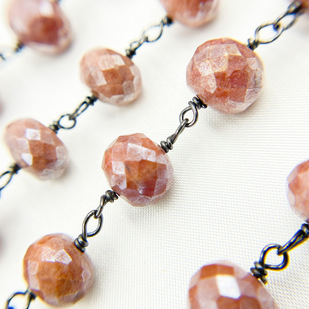 Coated Peach Quartz Oxidized Wire Chain
