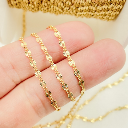 V186GF. 14k Gold Filled Diamond Cut Marina Link Chain