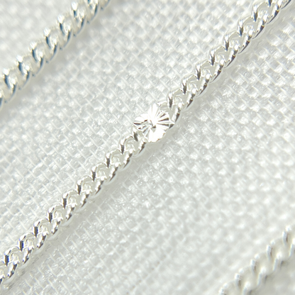 Sterling Silver Satellite Curb & Diamond Cut Marina Link Chain