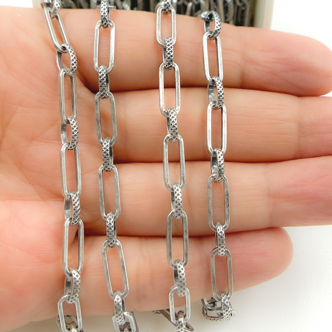 Oxidized Sterling Silver Paperclip Chain