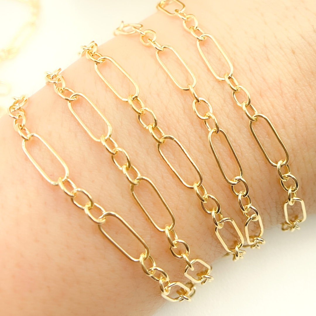14k Gold Filled 1 Long Oval link & 3 Round Link Chain. 333GF