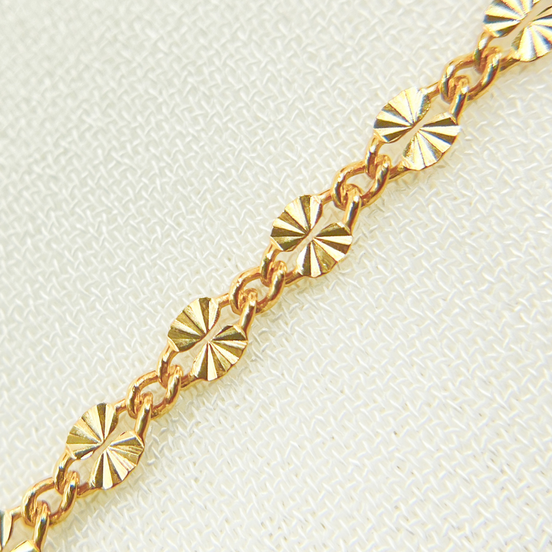 14k Gold Filled Diamond Cut Marina Link Chain
