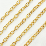 Load image into Gallery viewer, Gold Plated 925 Sterling Silver Textured Oval Link Chain. V59GP
