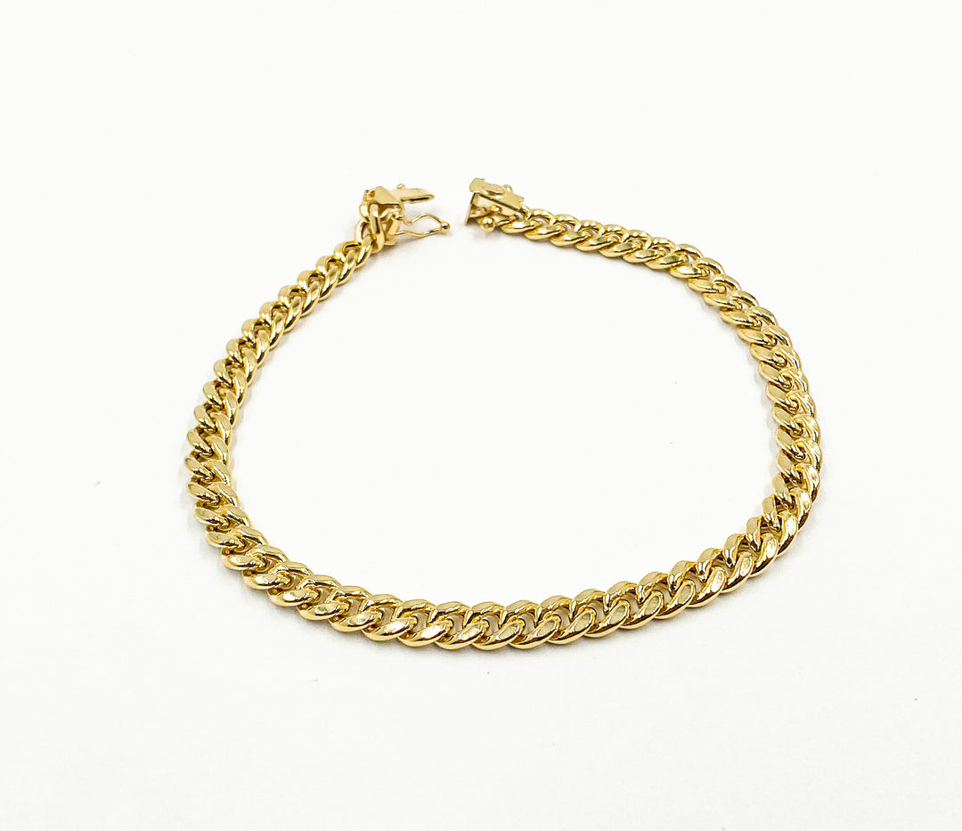 14K Solid Gold Small Curb Bracelet.