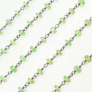 Green Kyanite Oxidized Wire Chain