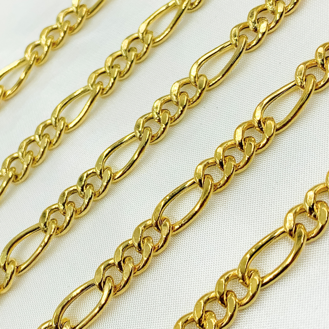 Gold Plated 925 Sterling Silver Figaro Chain. Y62GP