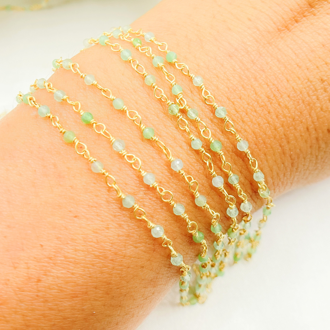 Chrysoprase Wire Wrap Chain