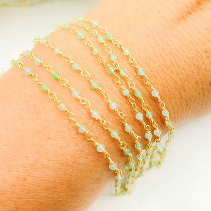 Chrysoprase Wire Wrap Chain
