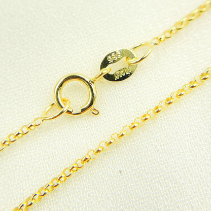 14K Solid Yellow Gold Rolo Chain