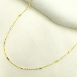 Load image into Gallery viewer, 032R07B1TP0L8L. 14K Solid Gold Cable and Bars Chain
