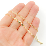 Load image into Gallery viewer, 06014558FD. 14K Solid Gold Paperclip Long &amp; Short Link Chain
