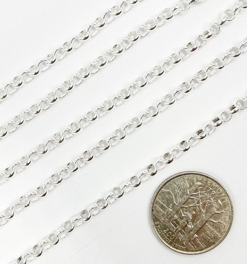 925 Sterling Silver Round Link Chain. V102SS