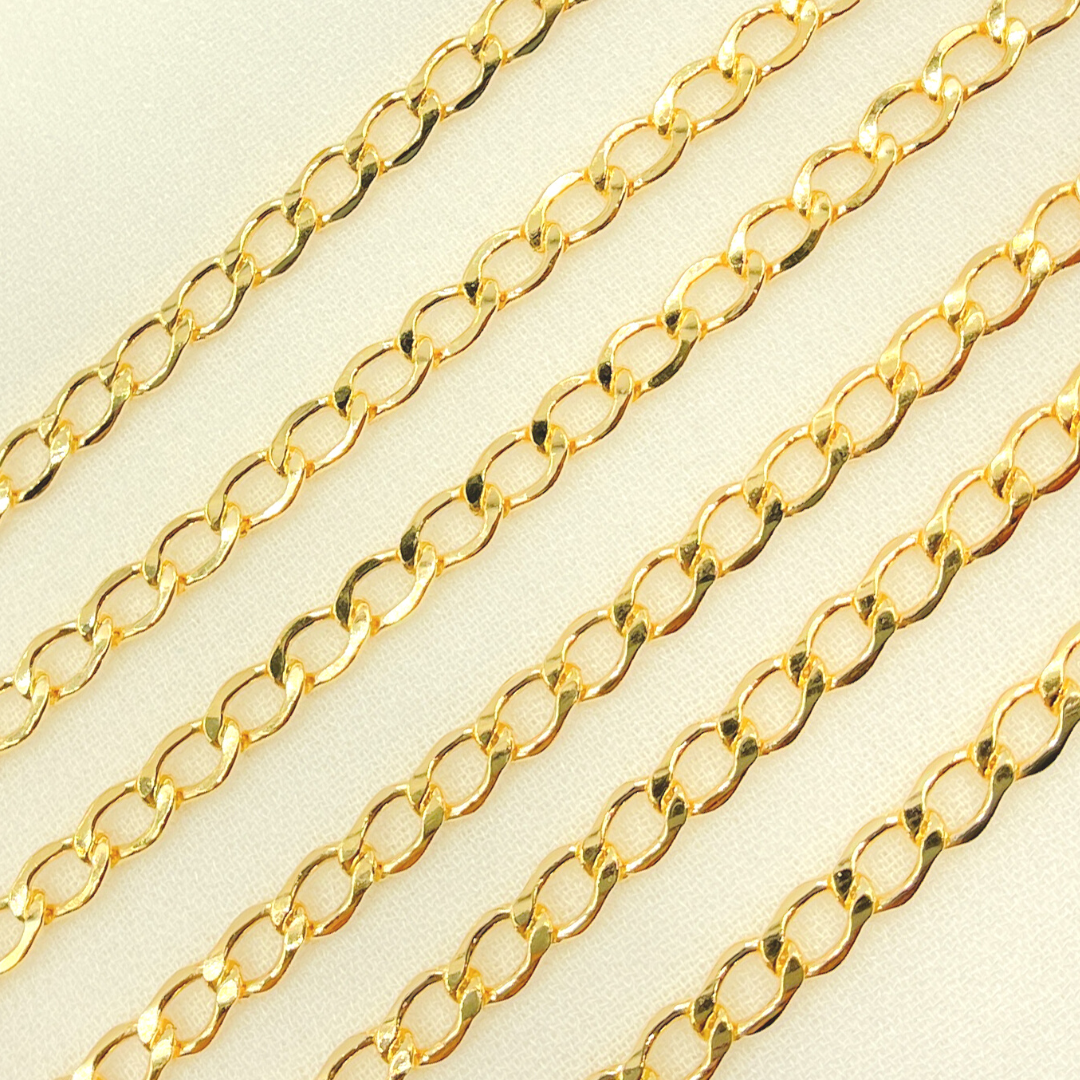 14k Yellow Gold Filled Flat Curb Link Chain. 3306CHRGF