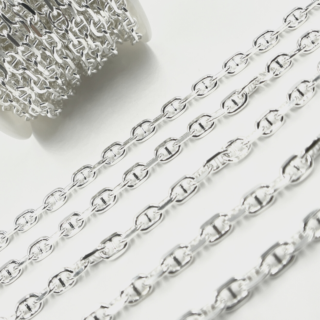 925 Sterling Silver Diamond Cut Marina Chain. Y75SS