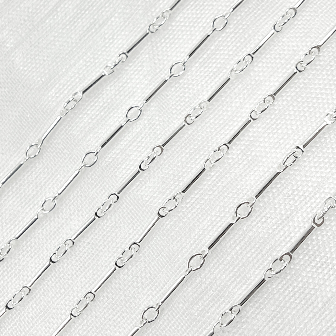 567SS. 925 Sterling Silver Fancy Bar Chain