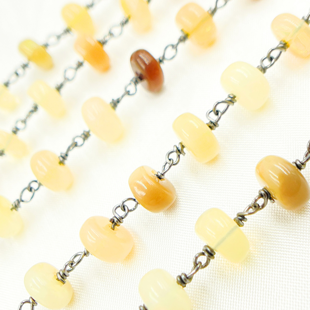 Ethiopian Opal Oxidized Wire Chain.
