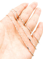 Load image into Gallery viewer, 925 Sterling Silver Dapped Bar 8x1mm &amp; Oval Link Chain. 568SS
