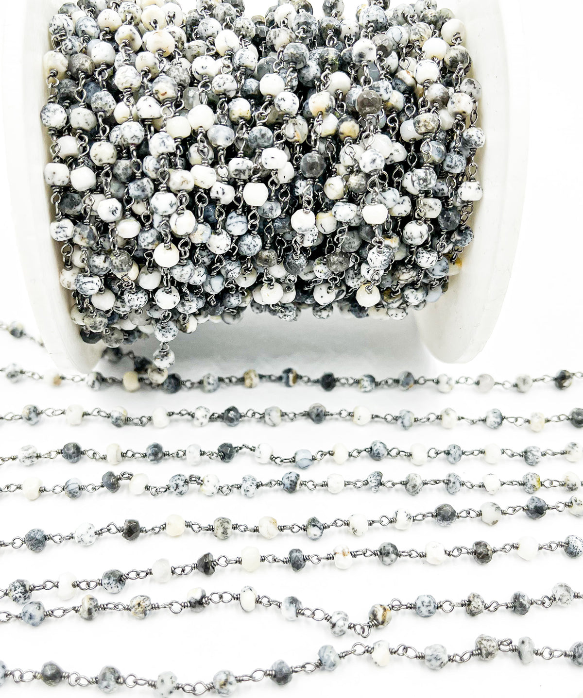Dendrite Opal Wire Wrap Chain. DEN5