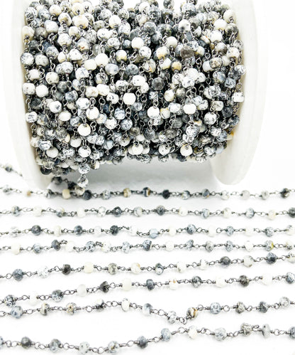 Dendrite Opal Wire Wrap Chain. DEN5
