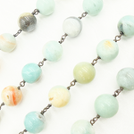 Load image into Gallery viewer, Peruvian Opal Round Shape Oxidized Wire Chain. PO8
