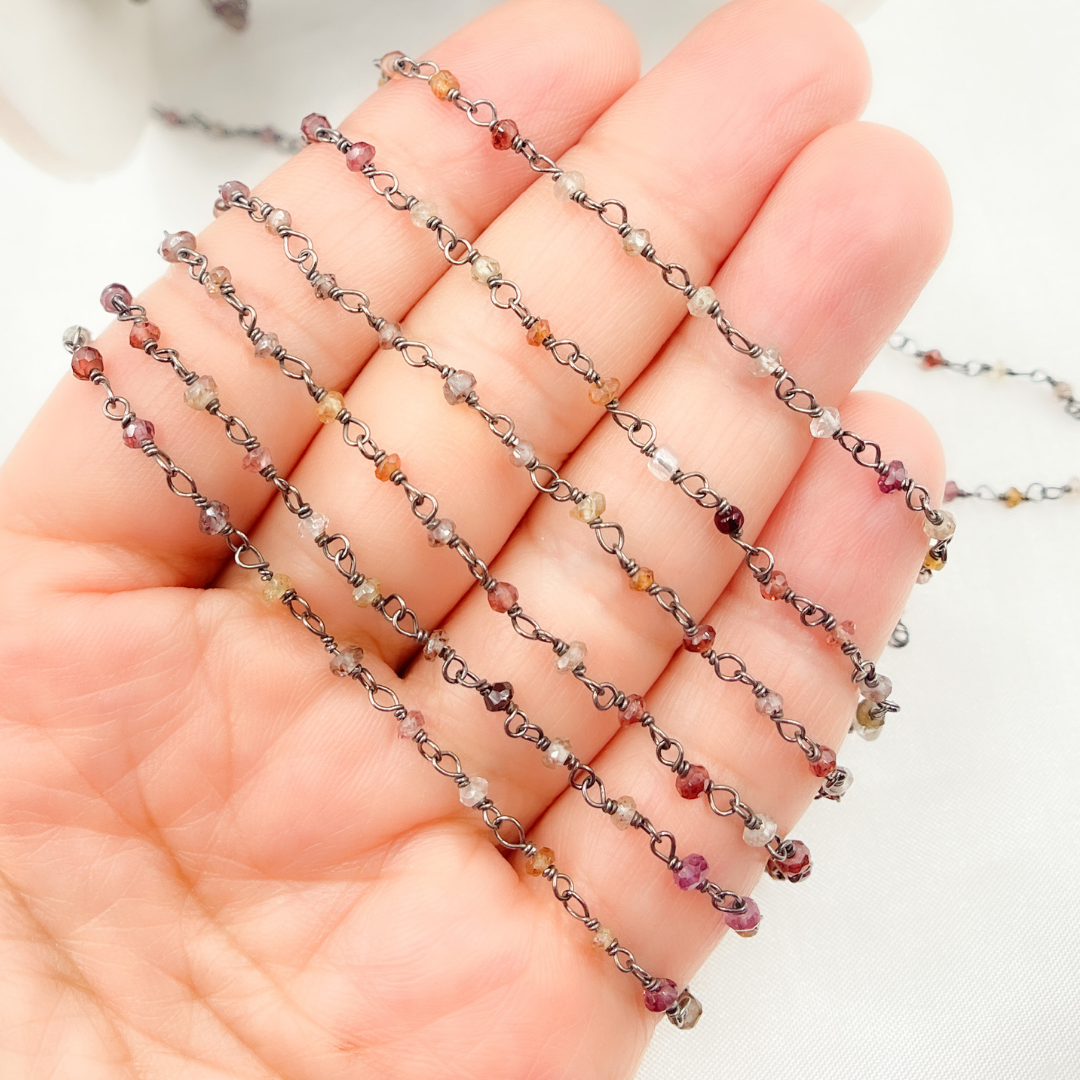 Multi Tunduru Sapphire Oxidized Wire Chain.