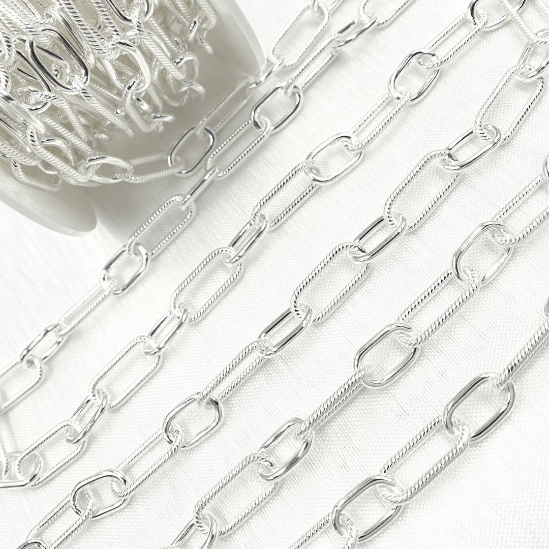 925 Sterling Silver Paperclip Chain. V147SS