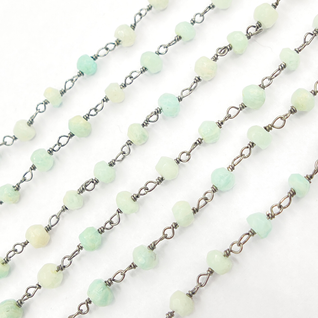 Amazonite Wire Wrap Chain. AMZ9