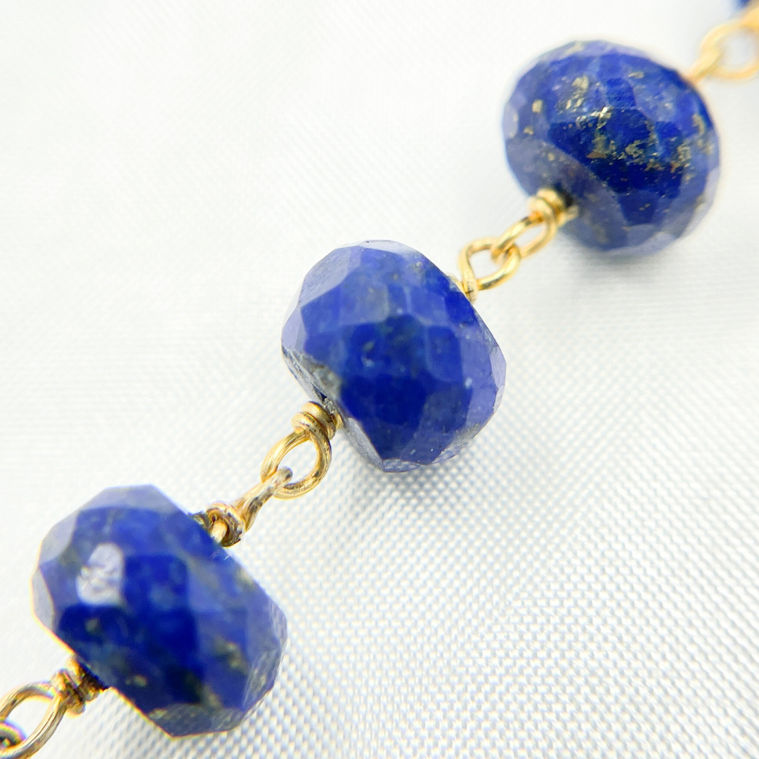 Lapis Lazuli Gold Plated Wire Chain. LAP10