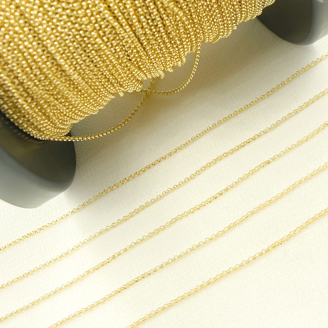 030BETLGbyFt. 14K Solid Yellow Gold Rolo Link Chain