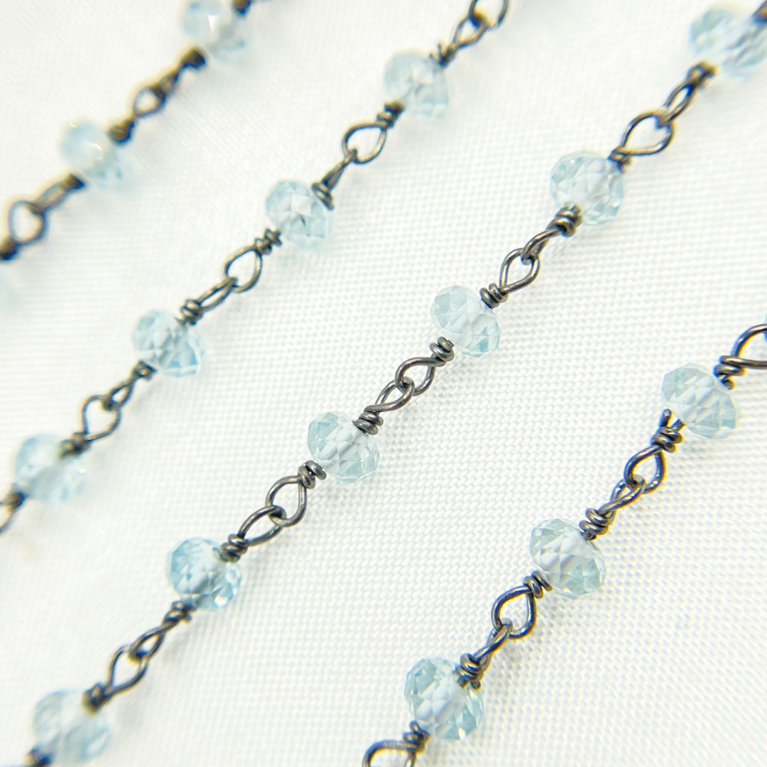 Sky Blue Topaz Oxidized Wire Chain.