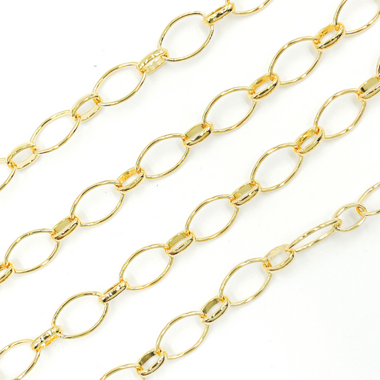 Gold Plated 925 Sterling Silver Oval Link Chain.