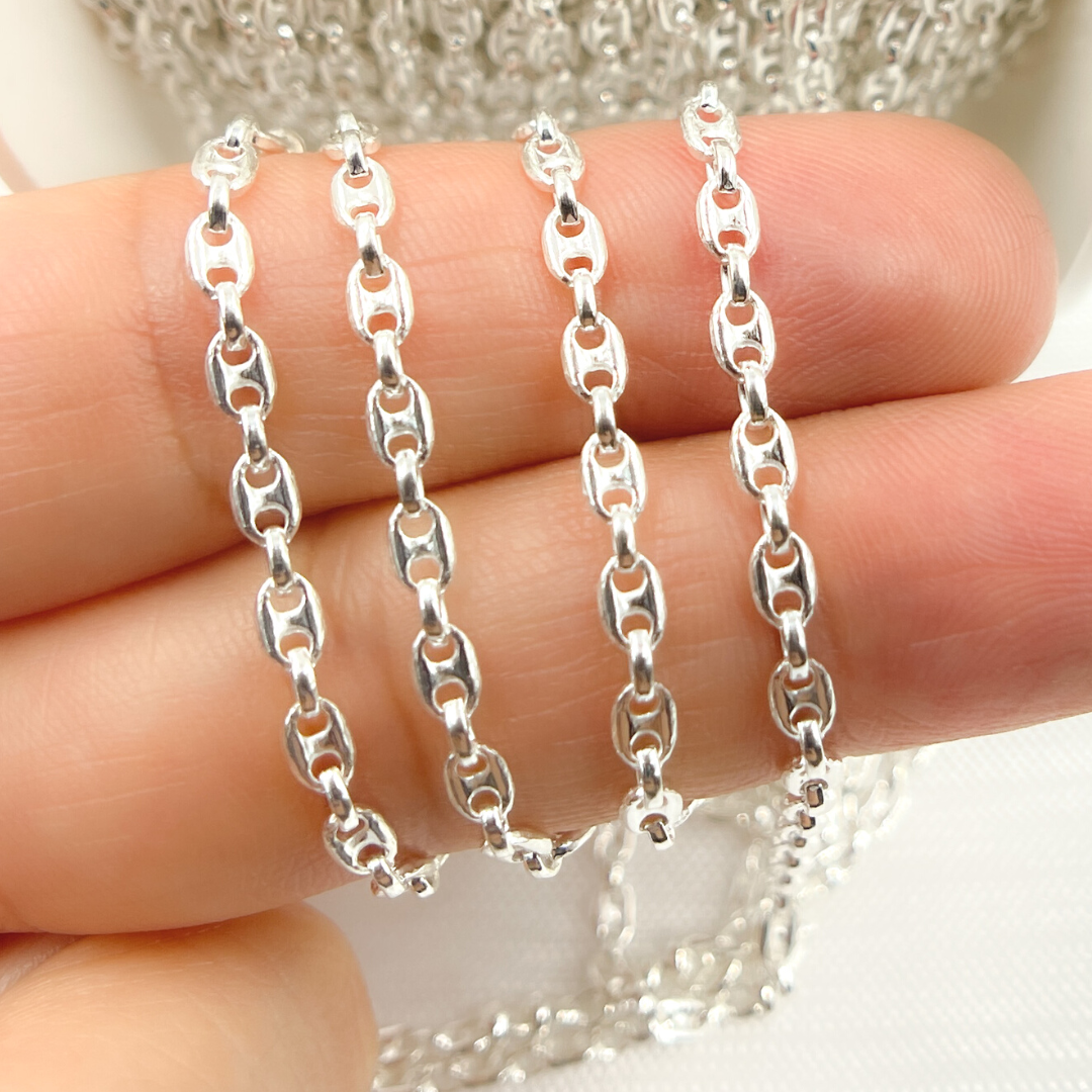 925 Sterling Silver Marina and Cable Link Chain. V173SS