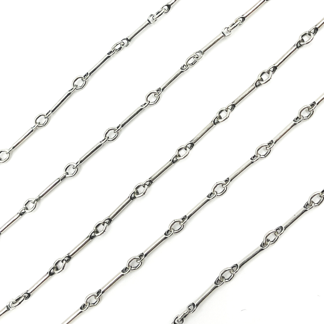 Oxidized 925 Sterling Silver Fancy Bar Chain. 567OX