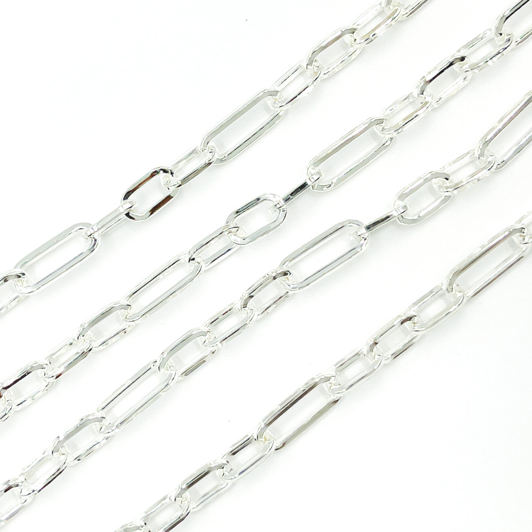 925 Sterling Silver Flat Paper Clip Chain.