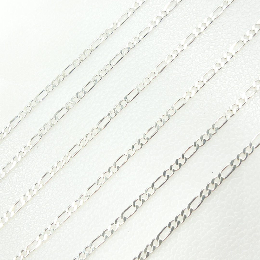 Y109SS. 925 Sterling Silver Flat Figaro Link Chain.
