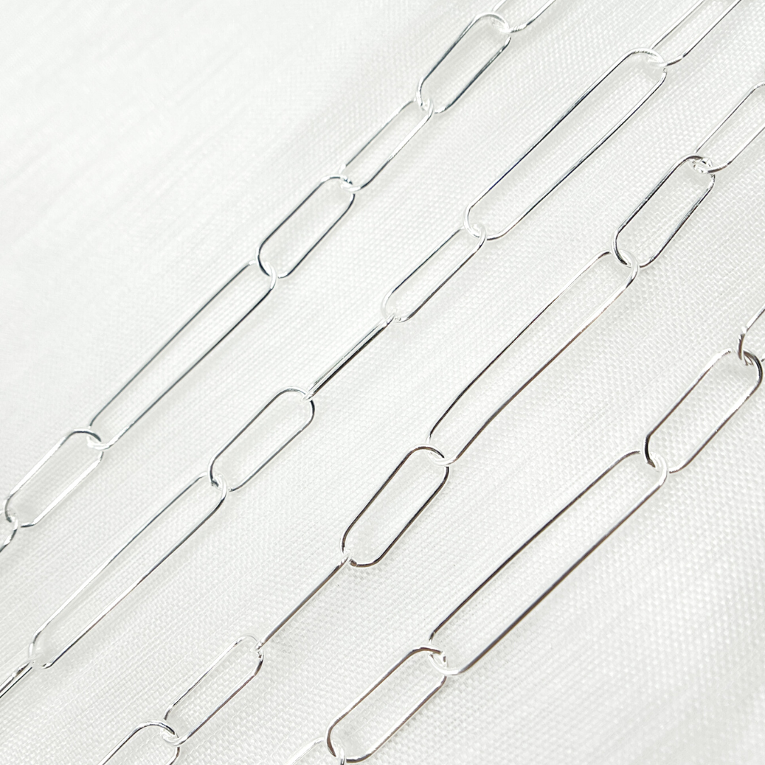 925 Sterling Silver Paperclip Long Link & Short Link Chain
