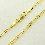 Load image into Gallery viewer, 050FLP1T5. 14K Solid Yellow Gold Diamond Cut Marina Link Chain
