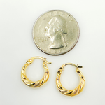 Load image into Gallery viewer, 14K Solid Gold Twisted Hoop
