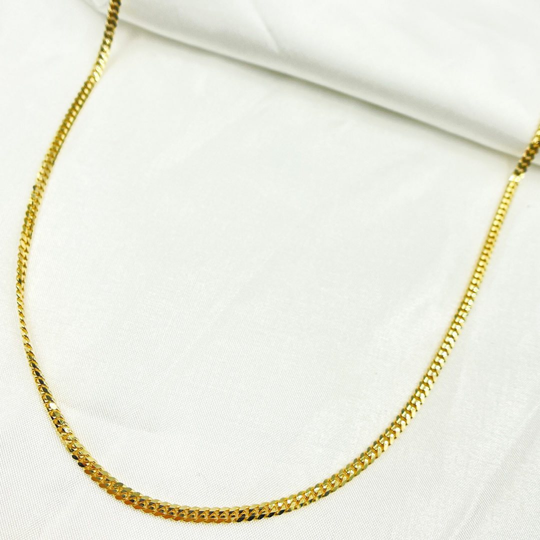 080R04GGT2A9L001. 14k Solid Yellow Gold Flat Curb Chain