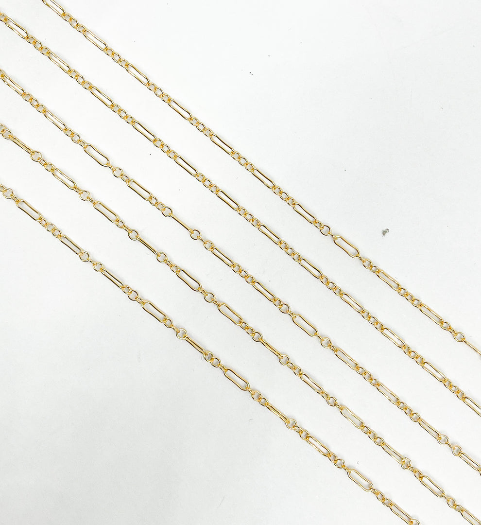 14K Gold Filled 1 Long Oval Link & 3 Round Link Chain. 173GF
