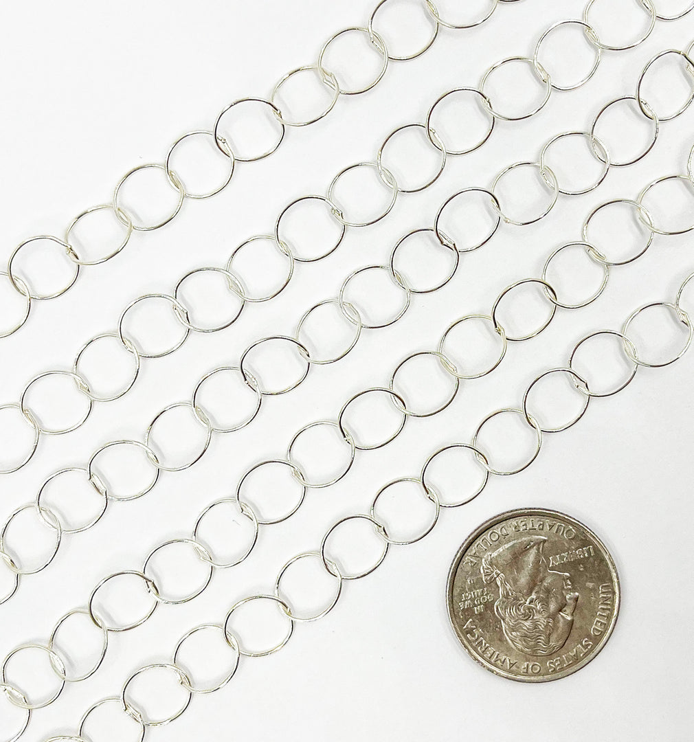 925 Sterling Silver Round Link Chain. 693SS