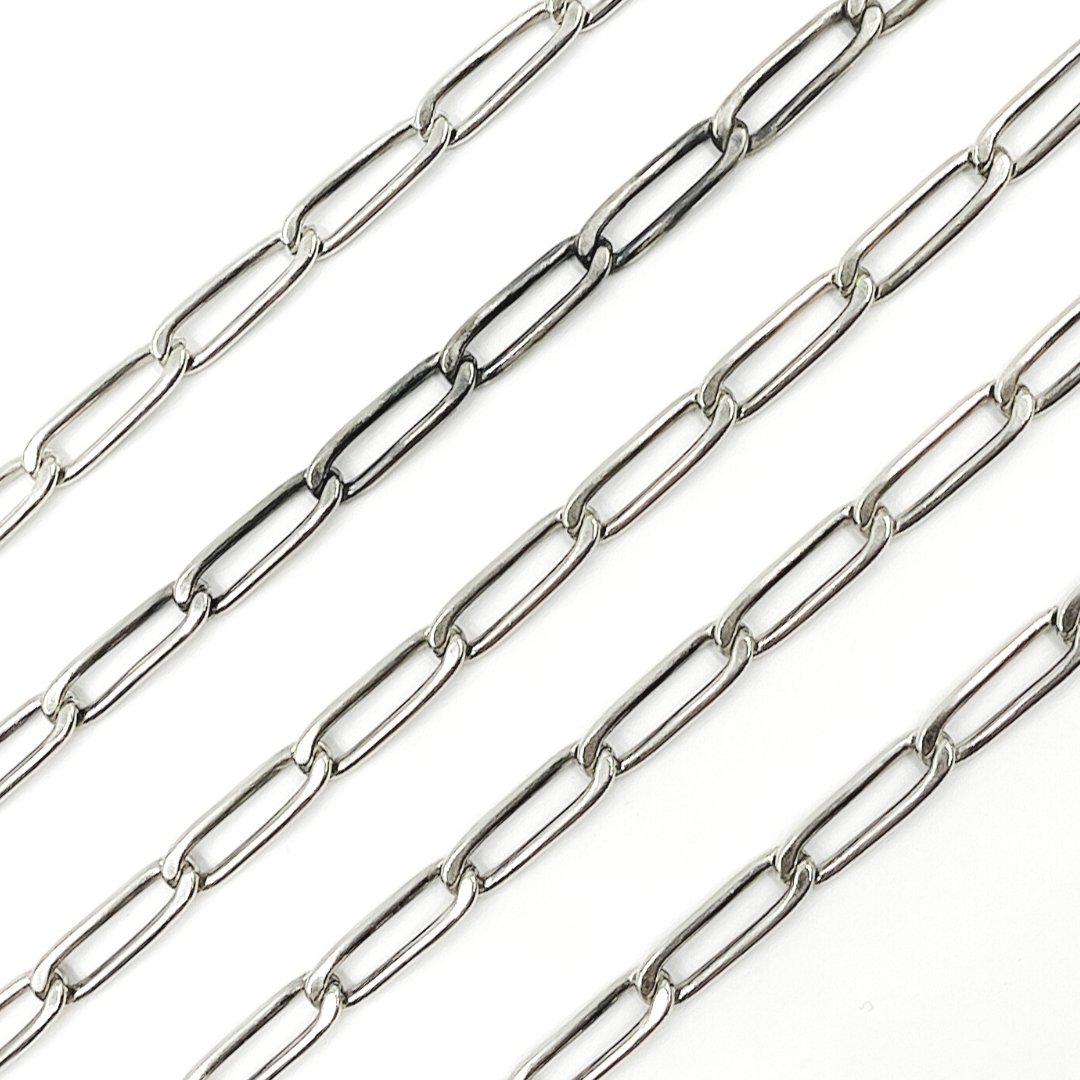 299OX. Oxidized 925 Sterling Silver Paperclip Chain