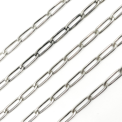 299OX. Oxidized 925 Sterling Silver Paperclip Chain