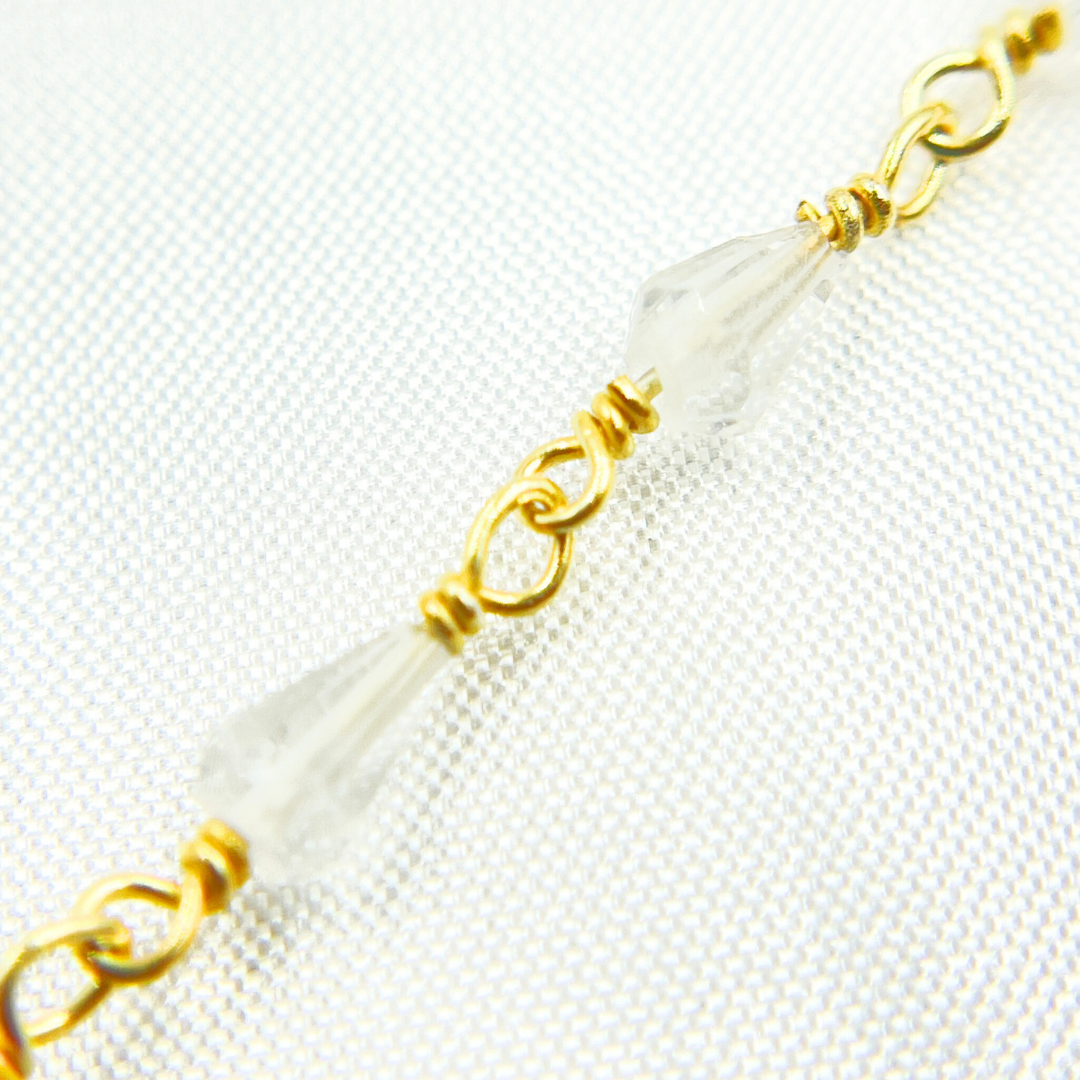 Crystal Gold Plated Wire Chain