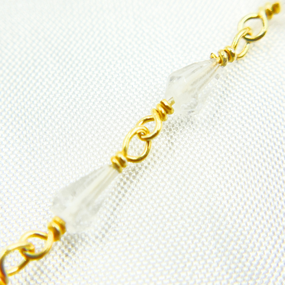 Crystal Gold Plated Wire Chain