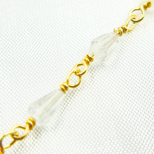 Crystal Gold Plated Wire Chain