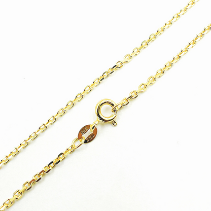 Solid Gold Diamond Cut Cable Link Chain