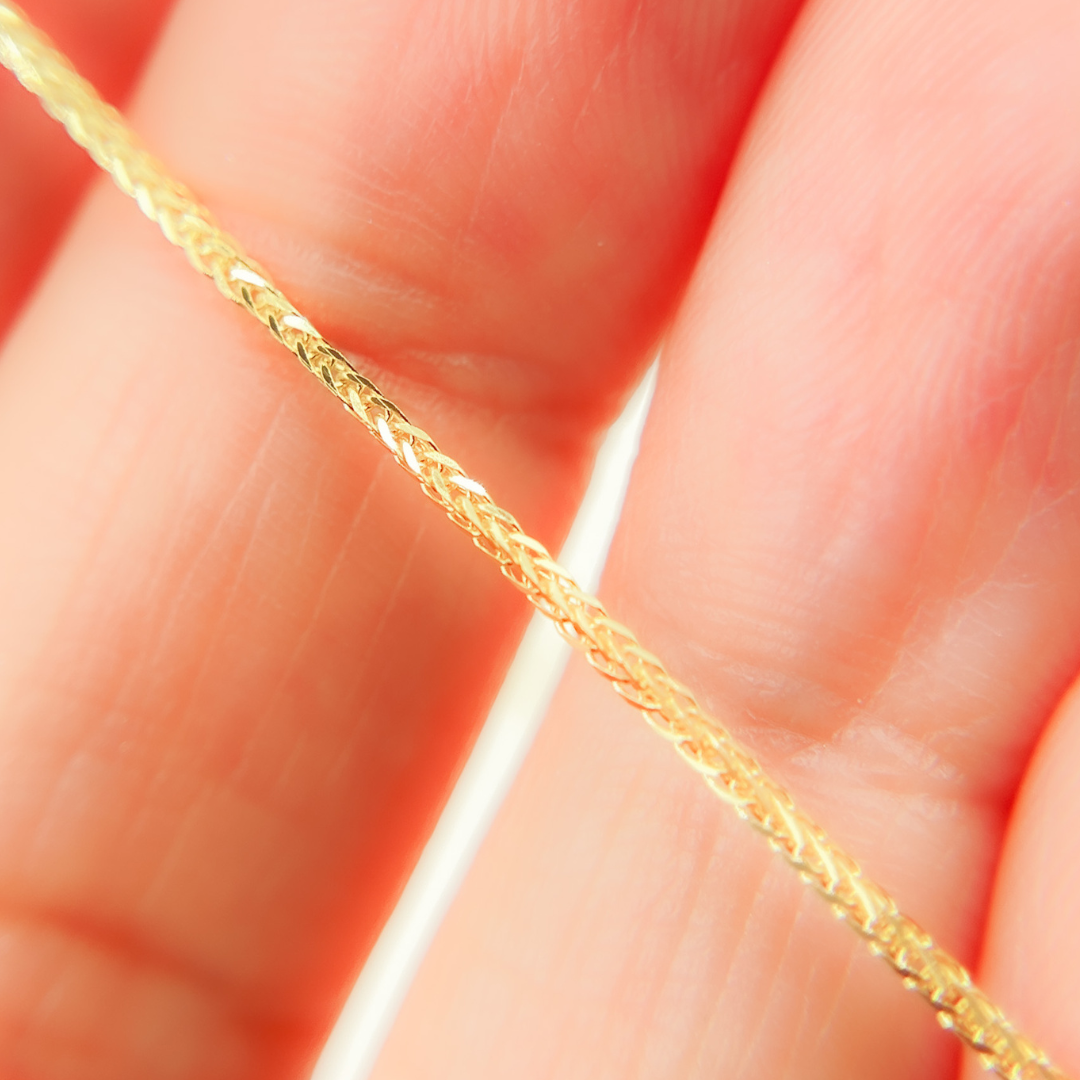 020SP3T4. 14K Solid Gold Wheat Chain