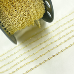 Load image into Gallery viewer, Gold Plated 925 Sterling Silver Cable Flat Diamond Cut Link Chain. Z15GP
