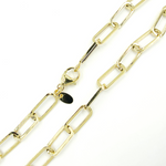 Load image into Gallery viewer, 14K Solid Gold Flat Paperclip Necklace.  14K37
